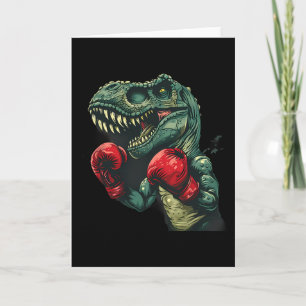 Tarjeta Boxeo Dinosaurio Boxeador Dino Kickboxing T-rex Bo