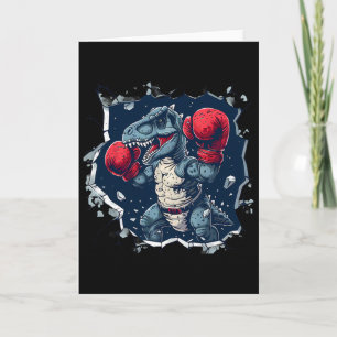 Tarjeta Boxeo Dinosaurio Boxeador T-rex Kickboxing Dino Bo