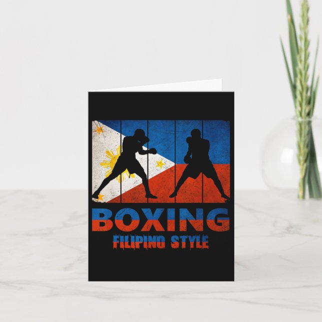 Tarjeta Boxeo Filipino de Estilo Vintage (Anverso)