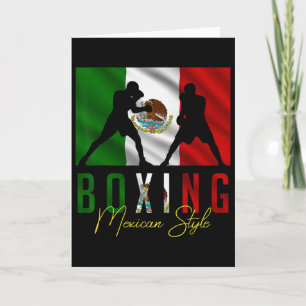 Tarjeta Boxeo humorístico esparring mexicano kickboxing ki