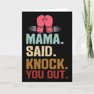 Tarjeta Boxeo Kickboxing Mamá dijo que te golpee el Día de