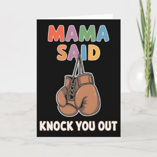 Tarjeta Boxeo Kickboxing Mamá dijo que te golpeé Lucha S