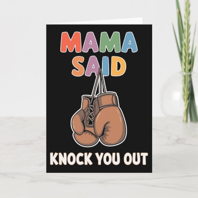 Tarjeta Boxeo Kickboxing Mamá dijo que te golpeé Lucha S (Anverso)