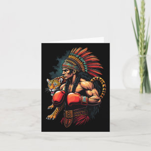 Tarjeta Boxeo Mexicano Guerrero Inca Con Espíritu Jaguar