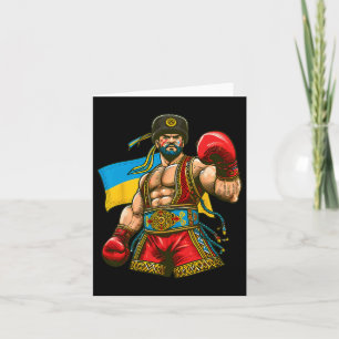 Tarjeta Boxeo ucraniano bandera de Ucrania