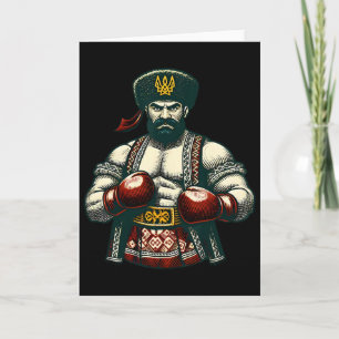 Tarjeta Boxeo ucraniano Ucrania Kozak Boxeador Hombres