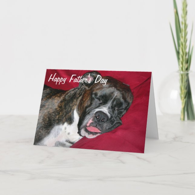 Tarjeta Boxer americano feliz día del padre (Anverso)