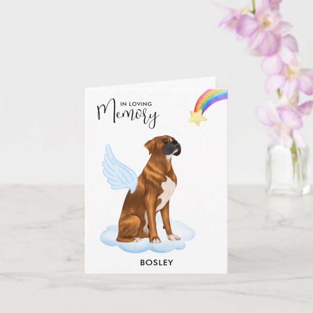 Tarjeta Boxer Angel Dog Memorial Mascota Pérdida Simpatía (Orquídea)