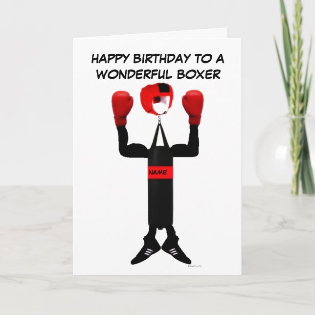 Tarjeta Boxer Birthday Personalizado (Anverso)
