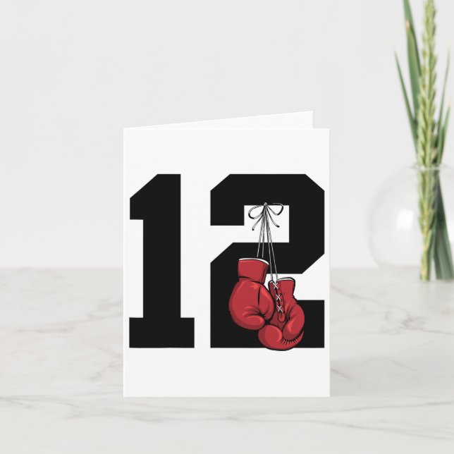 Tarjeta Boxer Boxeo de 12 años 12º cumpleaños (Anverso)