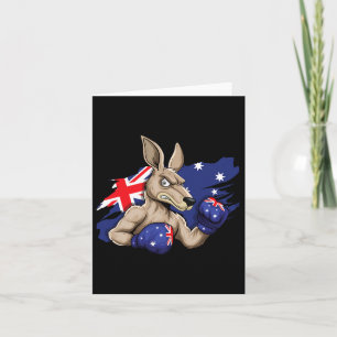 Tarjeta Boxer canguro boxeo Bandera australiana amor austr
