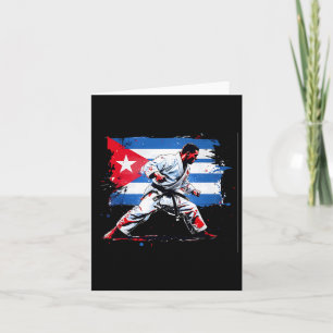 Tarjeta Boxer cubano - Buceo con bandera cubana en caja de