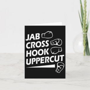 Tarjeta Boxer de boxeo deportivo Jab Cross Hook Uppercut