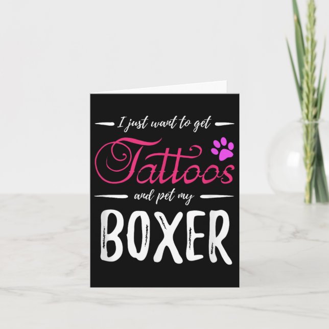 Tarjeta Boxer Dog Lover Tattoo Shirt Funny Dog Mom Gift Id (Anverso)