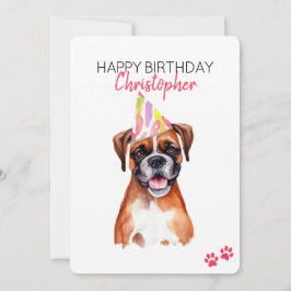 Tarjeta Boxer Dog Personalizado Feliz Cumpleaños