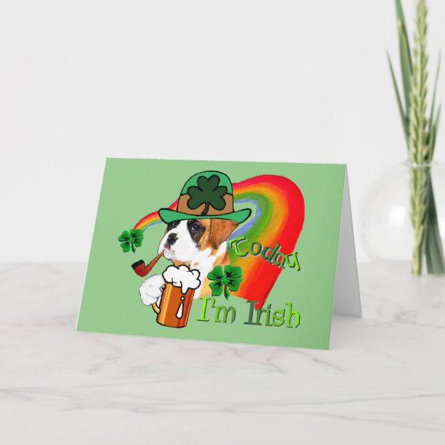 Tarjeta Boxer Dog St Patrick's Day (Anverso)