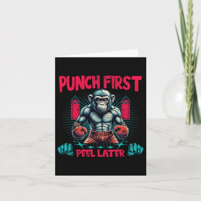 Tarjeta Boxer Going Ape Punch First Boxing Monkey (Anverso)