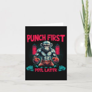 Tarjeta Boxer Going Ape Punch First Boxing Monkey