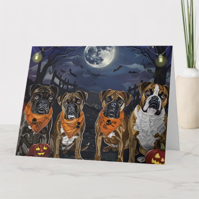 Tarjeta Boxer Halloween Spooky (Anverso)