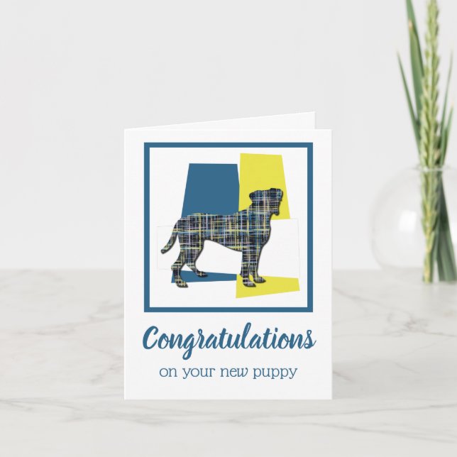 Tarjeta Boxer New Puppy Felicitaciones Saludo (Anverso)