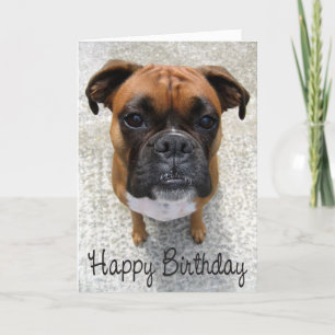 Tarjeta Boxer Puppy Dog Happy Birday Card - Verse