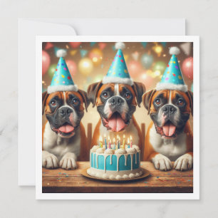 Tarjeta Boxer, tarjeta de cumpleaños de Boxer, cum