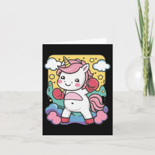 Tarjeta Boxer Unicorn Con Guantes De Boxeo Ama El Boxeo