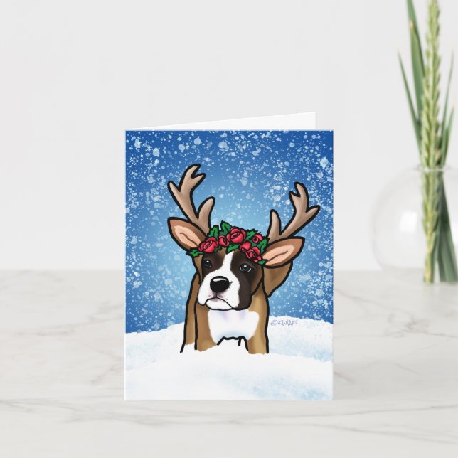 Tarjeta Boxer Winter Deer (Anverso)