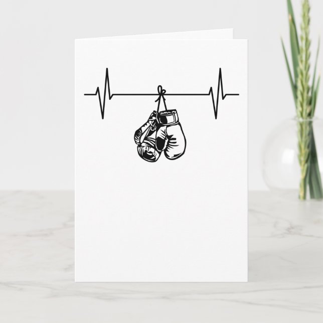 Tarjeta Boxing Boxer Glove Heartbeat Gift (Anverso)