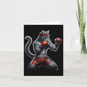 Tarjeta Boxing Cat Cuando Su Gato Golpea Más Que Usted