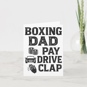 Tarjeta Boxing Dad Pay Drive Clap Funny Dad Dues Padres