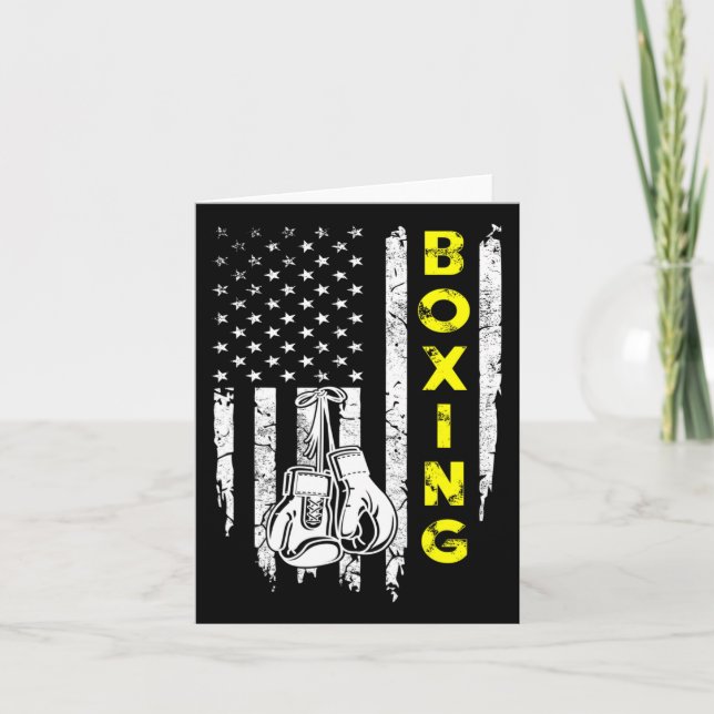 Tarjeta Boxing Ee.Uu. Bandera Estadounidense 4 De Julio Pa (Anverso)