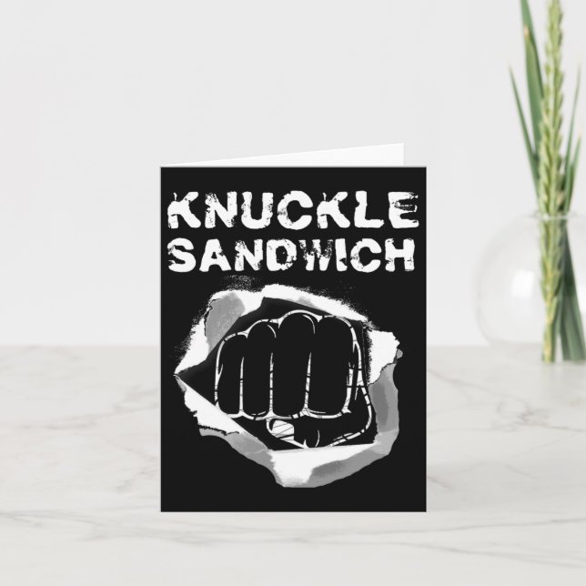 Tarjeta Boxing Fist Punch Knuckle Sandwich Boxer (Anverso)