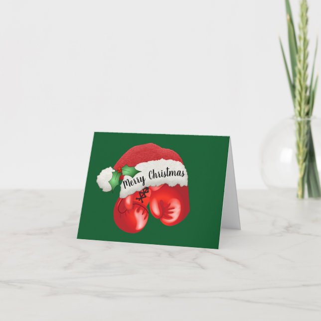 Tarjeta Boxing Gloves Design Christmas Card (Anverso)