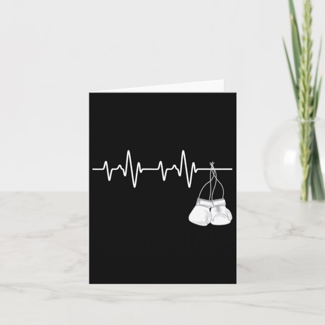 Tarjeta Boxing Heartbeat - Boxer Boxeador de boxeo Kickbox (Anverso)