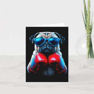 Tarjeta Boxing Pug Dog Kickboxing Guay