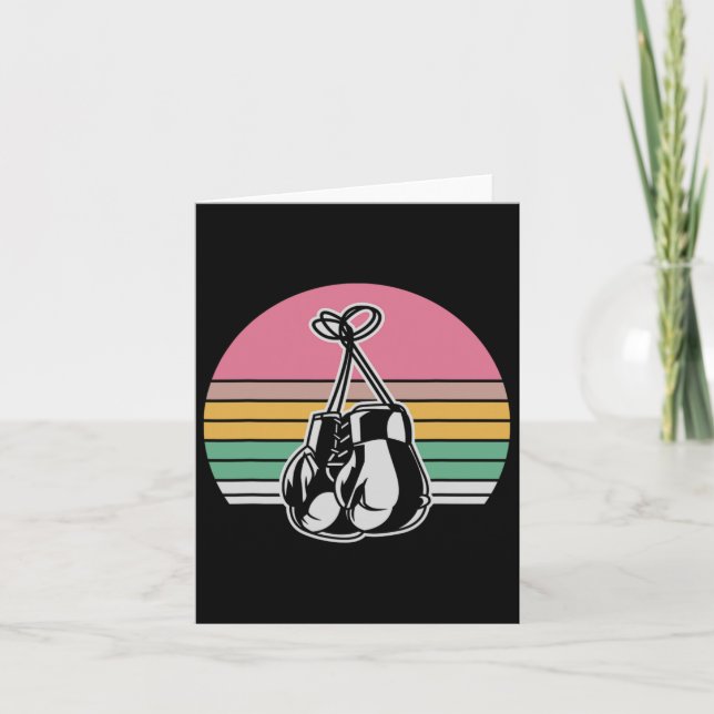 Tarjeta Boxing Retro Style Gantes Vintage Sunset (Anverso)