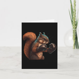 Tarjeta Boxing Squirrel Boxeador Guantes de boxeo Kickboxi