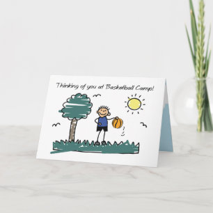 Tarjeta Boy Basketball Camp Stick Pensamiento de ti