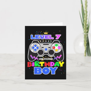 Tarjeta Boy Level 7 Videojuego desbloqueado 7Cumpleaños Ga