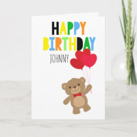 Boy Teddy Bear Personalizado Feliz Cumpleaños