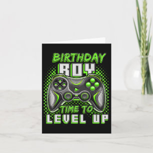 Tarjeta Boy Time To Level Up Video Game Birday Party Boy