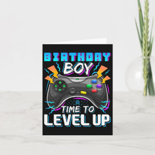Tarjeta Boy Time To Level Up Video Game Birthday Gamer 10