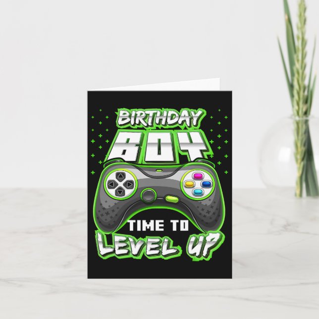 Tarjeta Boy Time To Level Up Video Game Birthday Gamer 11 (Anverso)