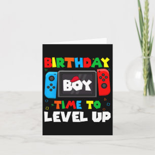Tarjeta Boy Time To Level Up Video Juego Cumpleaños 4
