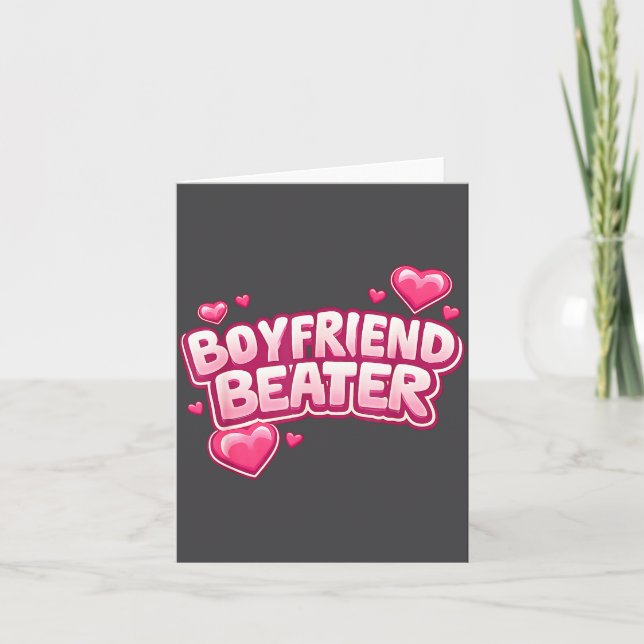 Tarjeta Boyfriend Beater Funny Tee  (Anverso)