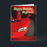Tarjeta Boyfriend Birday Card Con Coche Deportivo Rojo<br><div class="desc">Boyfriend Birday Card Con Coche Deportivo Rojo</div>