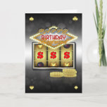 Tarjeta Boyfriend Birthday Greeting Card con ranuras y Co<br><div class="desc">Ideal para los amantes de un tiempo de frescura,  está en las máquinas tragaperras (máquinas de frutas / un bandido de brazo) o simplemente ese elegante aspecto de casino</div>