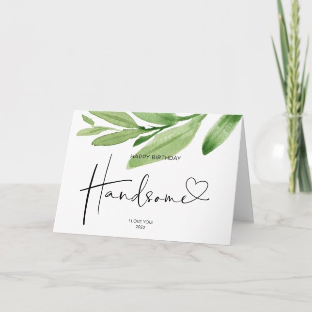 Tarjeta Boyfriend Gift Happy Birday Handsome Love (Anverso)