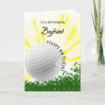 Tarjeta Boyfriend Golfer Birthday Card<br><div class="desc">¡Dale a tu novio amante del golf una tarjeta de golf con un tema explosivo de golf! Una bola de golf que se disparó con las palabras 'A un novio maravilloso'.</div>